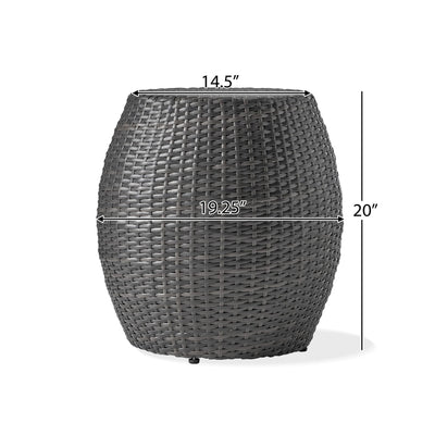Outdoor Wicker Patio Side Table