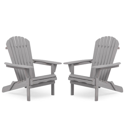 Lounge Patio Chair For Garden Outdoor Wooden Folding Adirondack Chair (Set of 2) Solid Cedar Wood Lounge Patio Chair For Garden