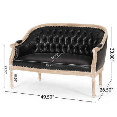French Country Chesterfield Style Tufted Loveseat