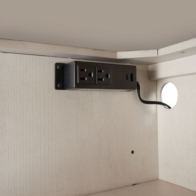 Server With Metal Base - White