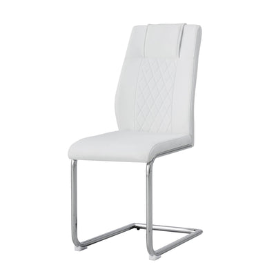 Modern Dining Chairs With Padded Seat, Metal Legs