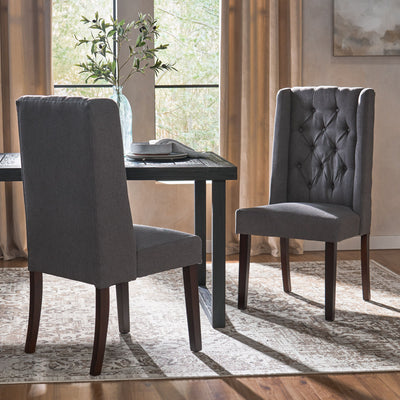 Sophisticated Tufted Dining Chair With High Back Design