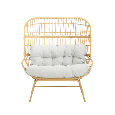 Palos - Outdoor Wicker Loveseat - Light Brown