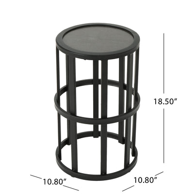 Outdoor Powder Coated Side Table - Gray