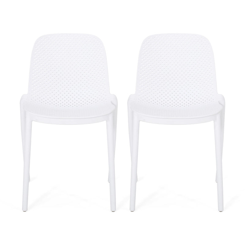 Outdoor Stacking Dining Side Chair (Set of 2)