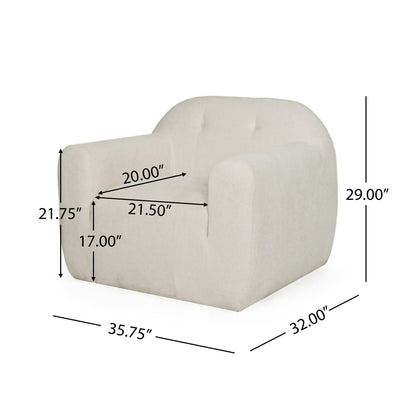 Harmonara - Boucle Upholstered Club Chair With Blind Tufting