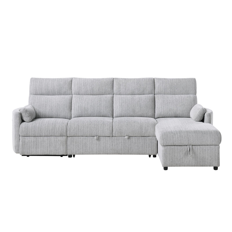 Sleeper Sofa With Storage Chaise - Grey