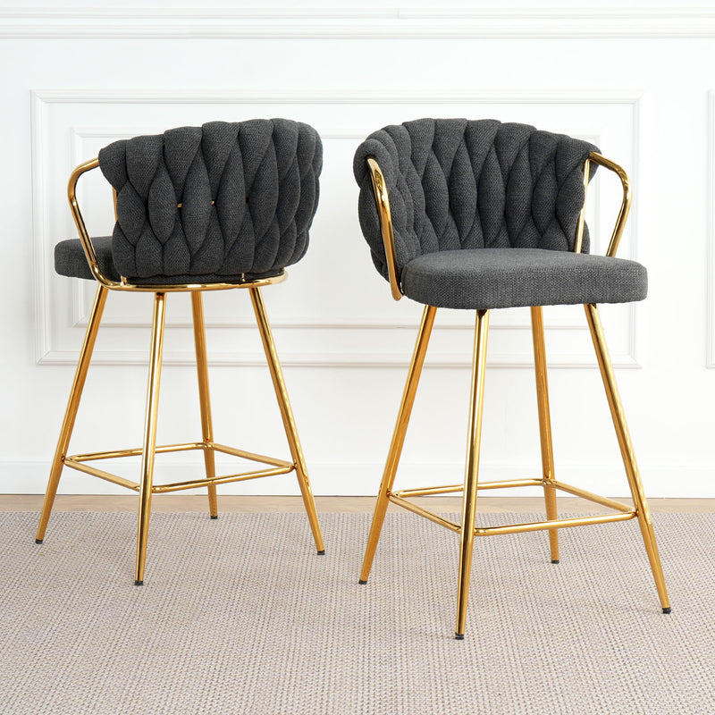 Modern Design High Stool With Plated Legs (Set of 2)