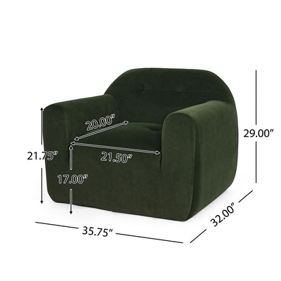 Harmonara - Boucle Upholstered Club Chair With Blind Tufting