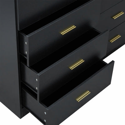 Modern Drawer Dresser For Bedroom, Ample Storage Wide Chest Of Drawers