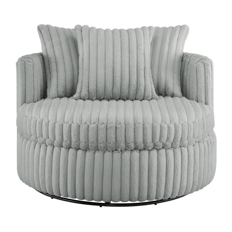 Mindy - Oversized Swivel Barrel Chair - Grey