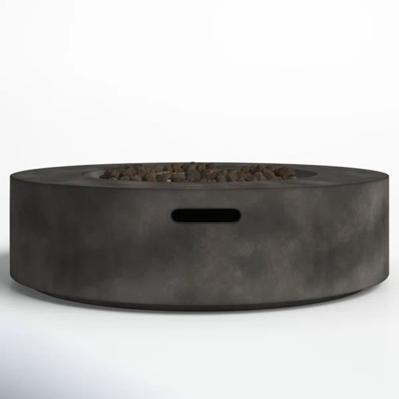 Fiber Reinforced Outdoor Fire Pit Table - Black / Gray