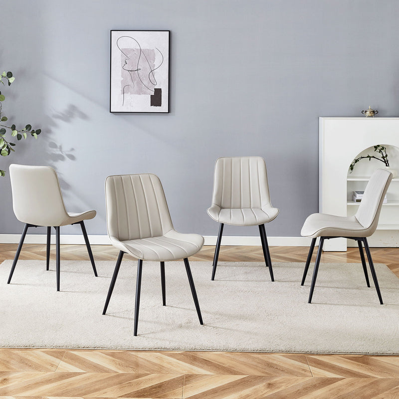 Modern Style Extended Seat Cushion Dining Chair Set