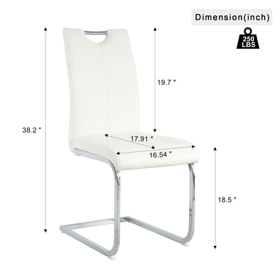 Modern Dining Chairs With Padded Seat And Metal Legs