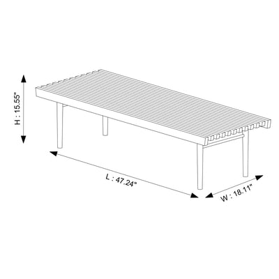 Mia - Mid-Century Modern Bench - Dark Brown