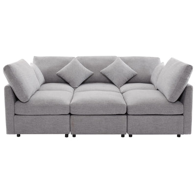 Sectional Sofa Modular U-Shaped With Ottoman & USB Ports