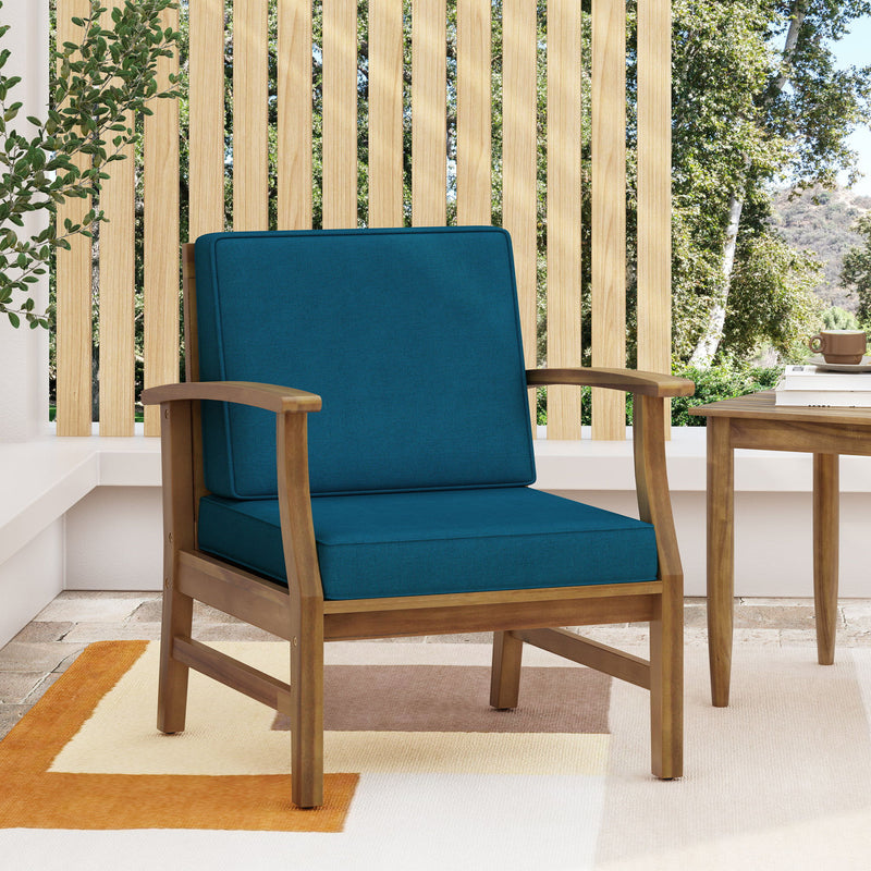 Kaleidoscope - Club Chair With Slat Paneling - Blue