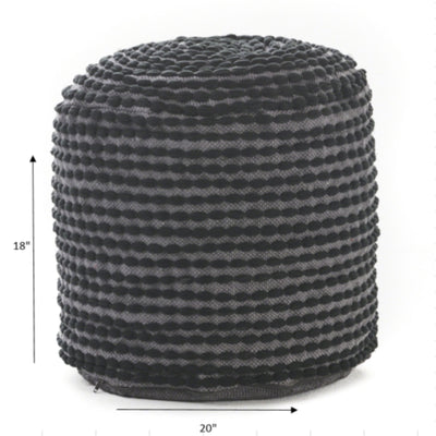 River - Handcrafted Cylindrical Pouf Water Resistant Fabric