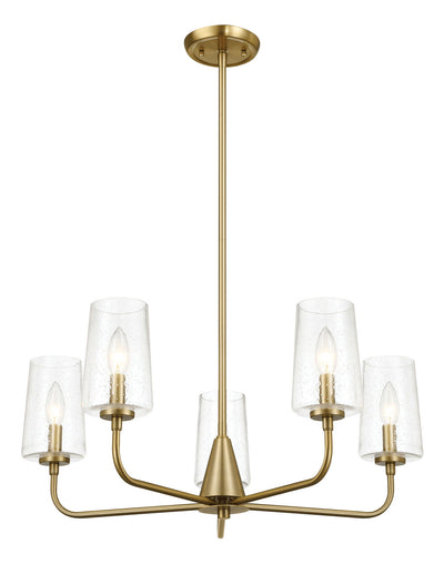 Dazzle - 5 Lights Chandelier With Clear Seeded Satin - Antique Brass / Clear / Gold