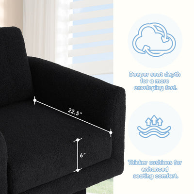 360° Modern Swivel Accent Chair Round Armchair, Thick Padded Single Lounge Sofa Upholstered Comfy