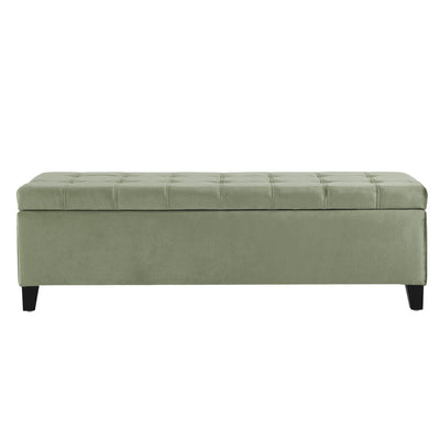Wendover - Elegant Velvet Tufted Storage Bench With Lift-Up Top And Birch Wood Legs