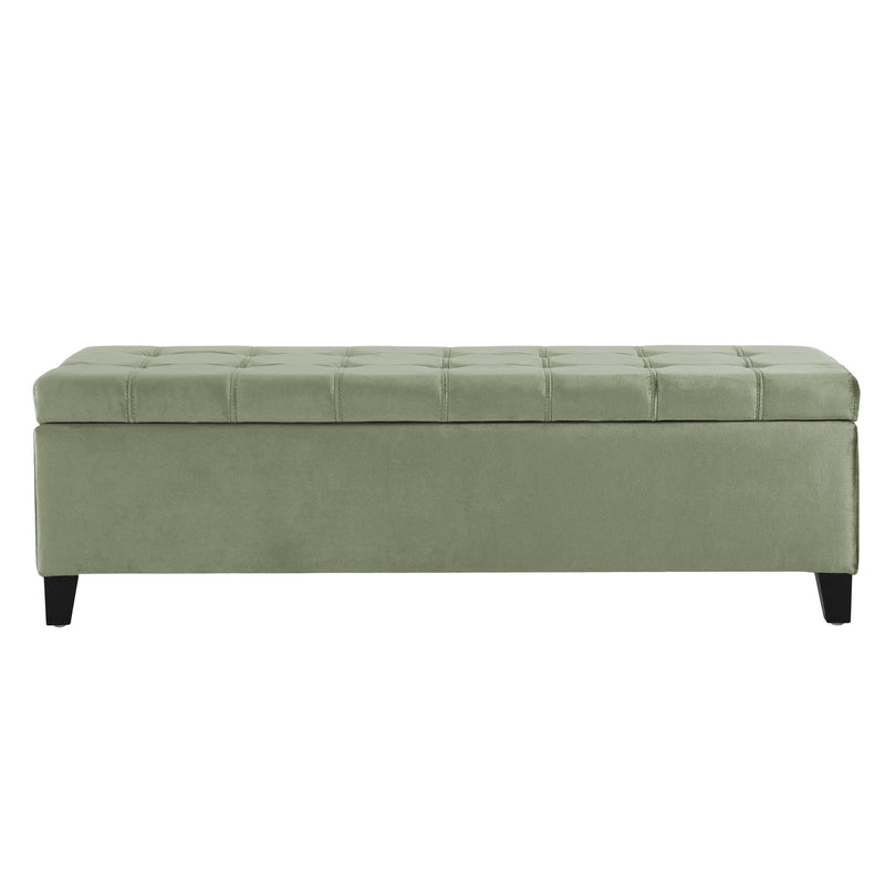 Wendover - Elegant Velvet Tufted Storage Bench With Lift-Up Top And Birch Wood Legs