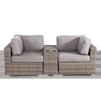 Handcrafted Outdoor Loveseat With Wicker Seating