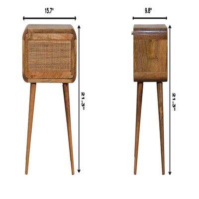 Mini Woven Nightstand - Oak
