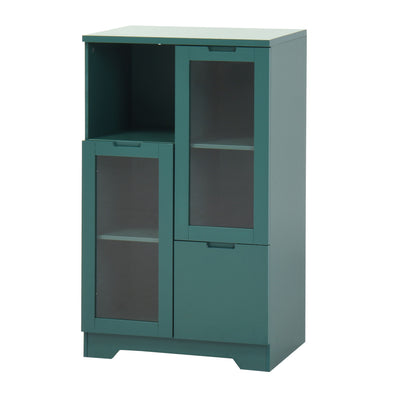 Modern Cabinet With Glass Doors And Drawer