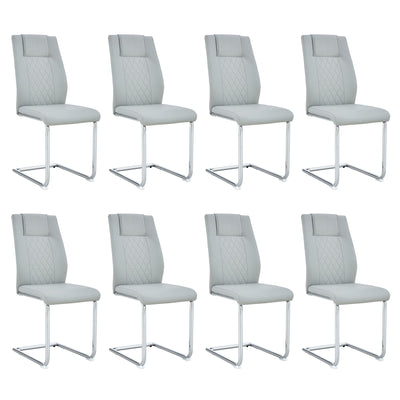 Modern Dining Chairs With Padded Seat, Metal Legs