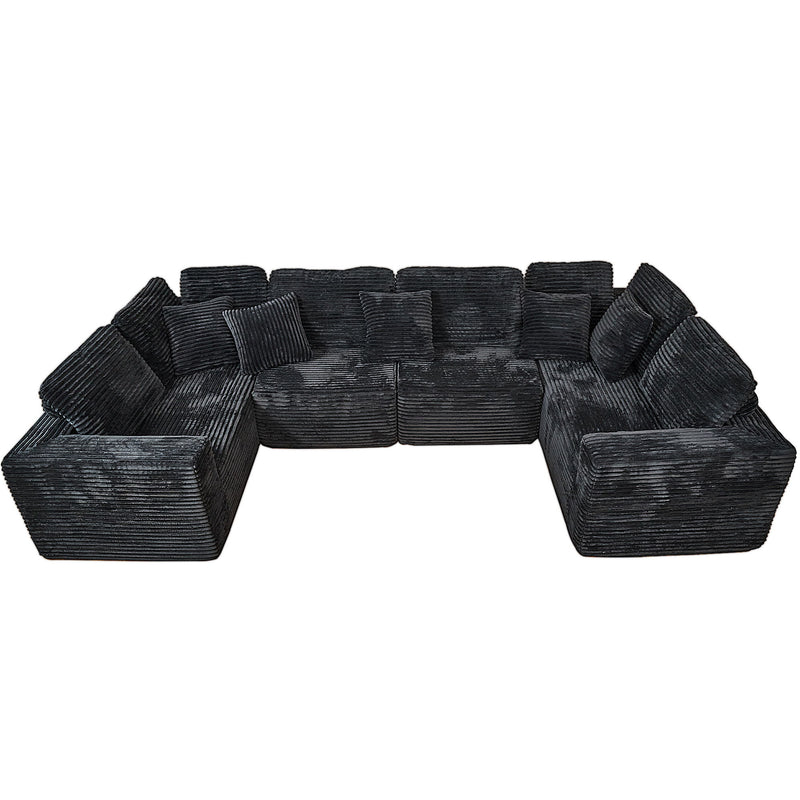 Modular U Shaped Sectional Sofa With Reversible Design