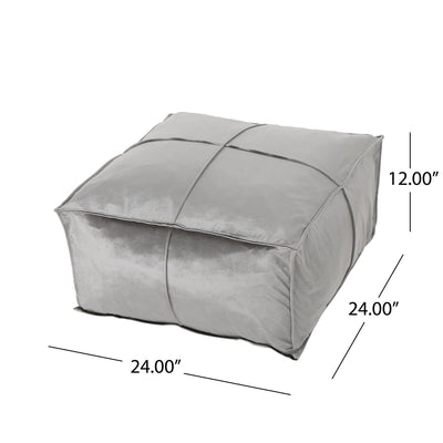 Nati - Square Pouf Ottoman And Floor Cushion - Smoke