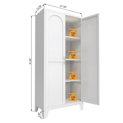 Shapely Doors Cabinet, Metal Storage Cabinet With Doors And Adjustable Shelves