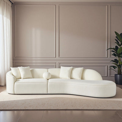 Elijah - Japandi Curvy Sectional Sofa - Beige