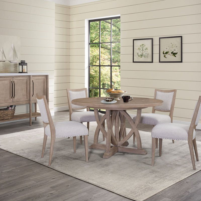 Round Dining Extendable Dining Table - Sand