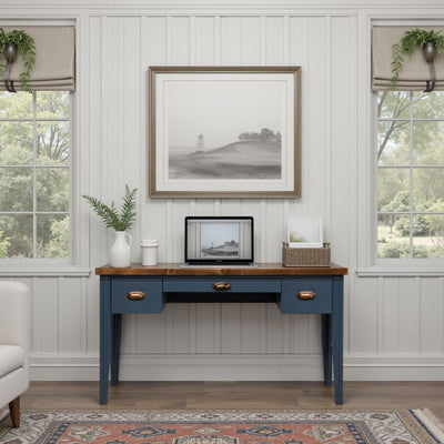 Nantucket - Writing Desk - Blue Denim, Whiskey