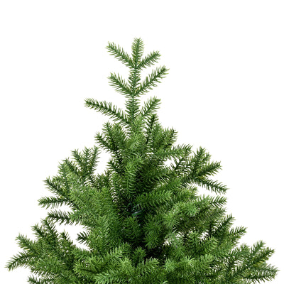 7Ft Spruce Full Christmas Tree Unlit With Hinged Branches And Foldable Stand - Green
