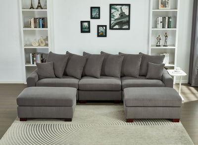5 Seater Oversized Convertible L & U Shaped Couch