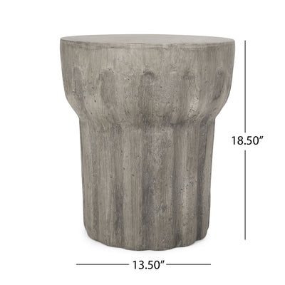 Outdoor Round Side Table - Gray