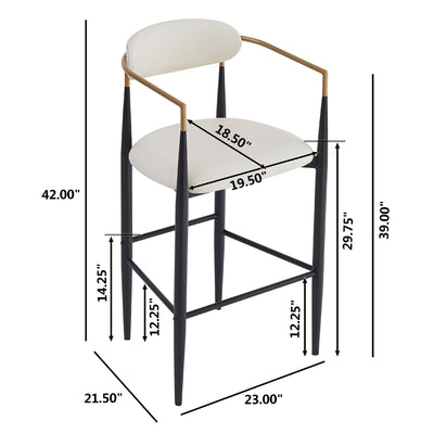 Upholstered Barstools With Back For Kitchen (Set of 2)