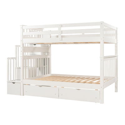 Bunk Bed With Shelves And 6 Storage Drawers