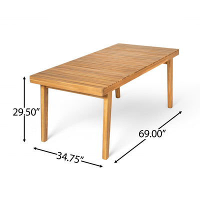 Outdoor Dining Table With Slatted Top, Ideal For Patio