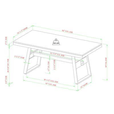 Modern Industrial Large Dining Table