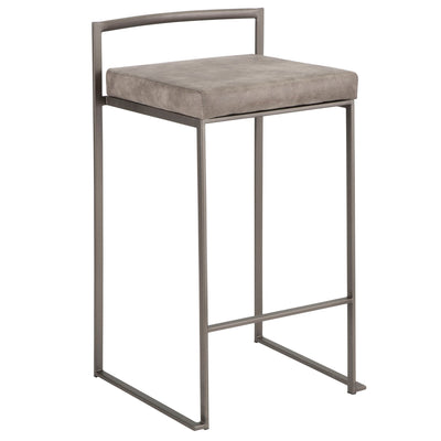 Fuji - Contemporary Stackable Counter Stool (Set of 2) - Antique / Stone