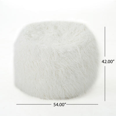 Mahin - Rounded 5 Foot Bean Bag Cozy Modern Design - White