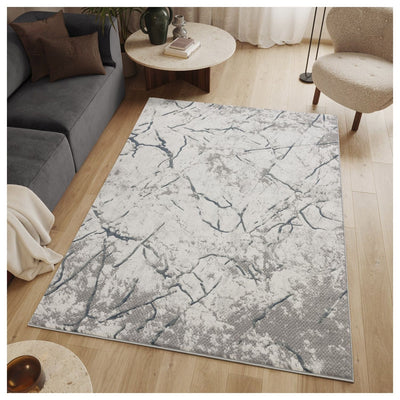 Geometrix - 7'10" X 10'6" Area Rug, Geometric 3D Effect - Ivory / Gray