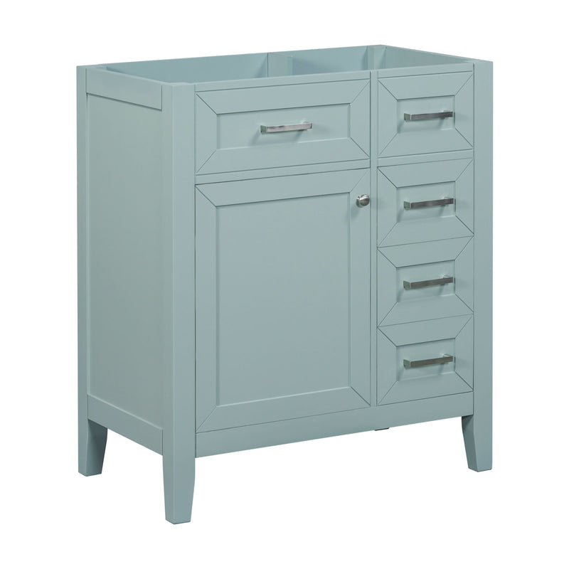 30" Bathroom Vanity Without Sink, Cabinet Base Only, Bathroom Cabinet With Drawers - Green