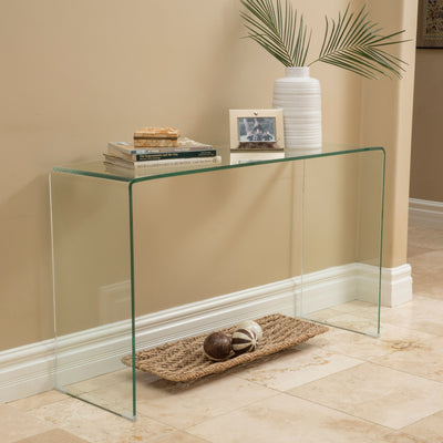 Cadyn - Tempered Glass Console Table Sleek Design - Clear