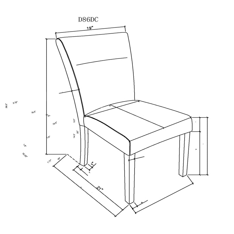 Sharon - Dining Chair With Extended Back (Set of 2) - Gray