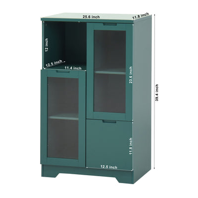 Modern Cabinet With Glass Doors And Drawer